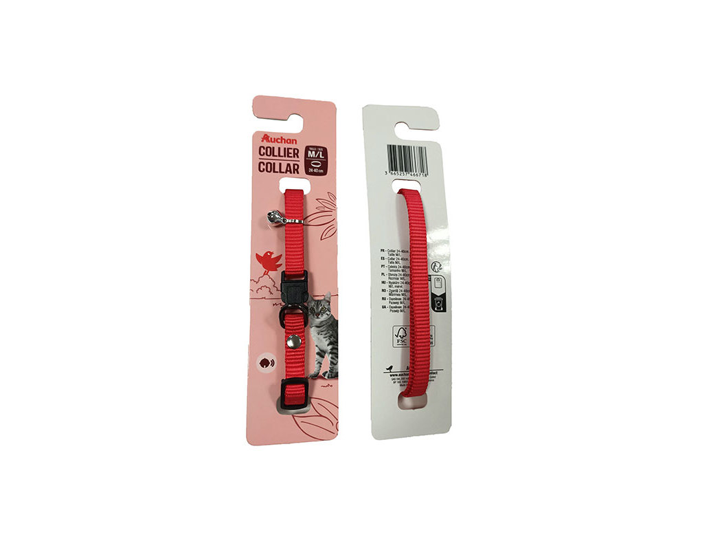 COLEIRA POLIESTER AUCHAN VERMELHO 20-40CM