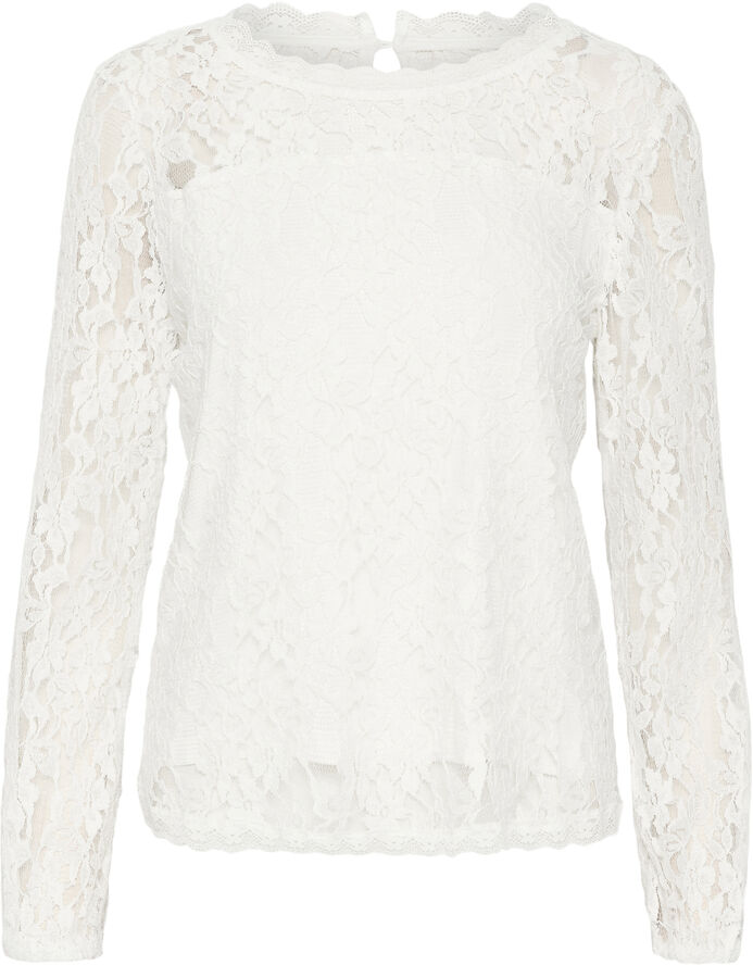 Cream CRKit Lace LS Blouse Snow white