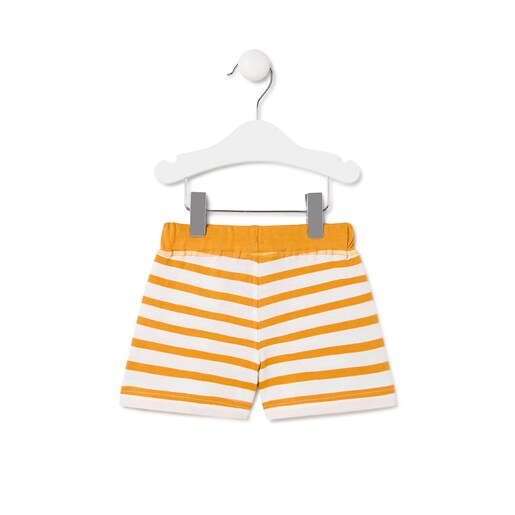 Bermuda casual listrada amarela para meninos
