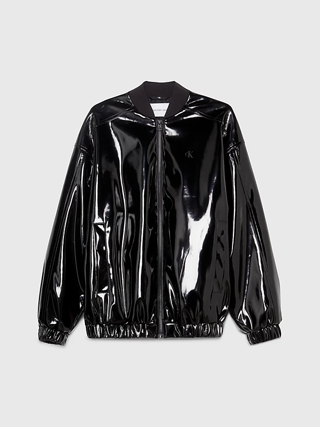 Jaqueta bomber brilhante oversized