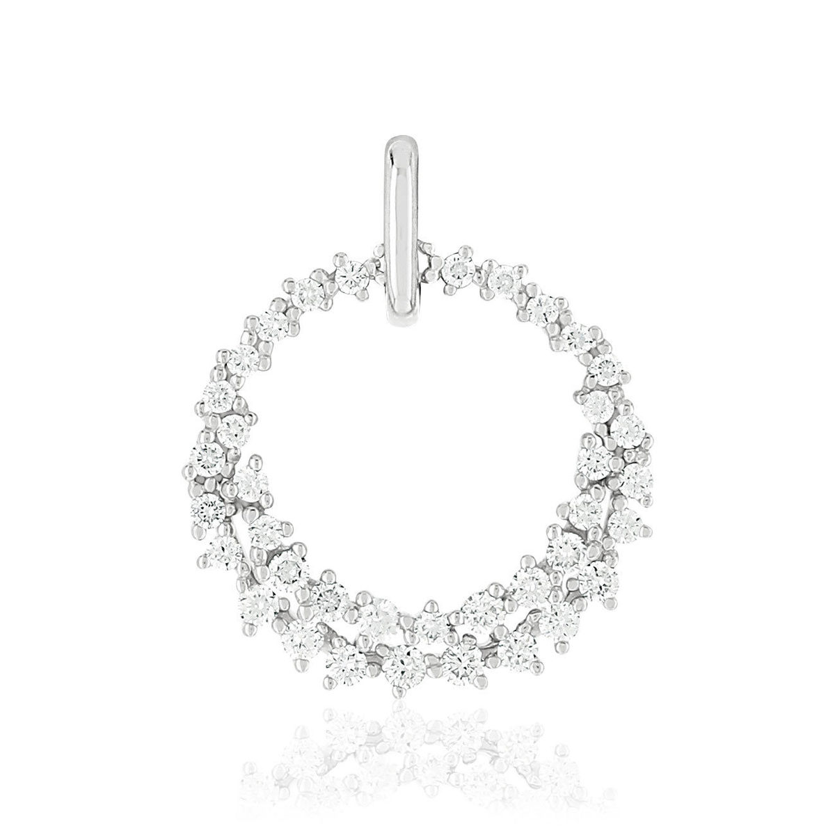 Pendentif or blanc 750 diamants