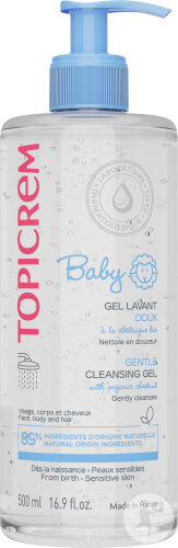 Topicrem Baby Gel Lavant Doux Peaux Sensibles Flacon-Pompe 500ml