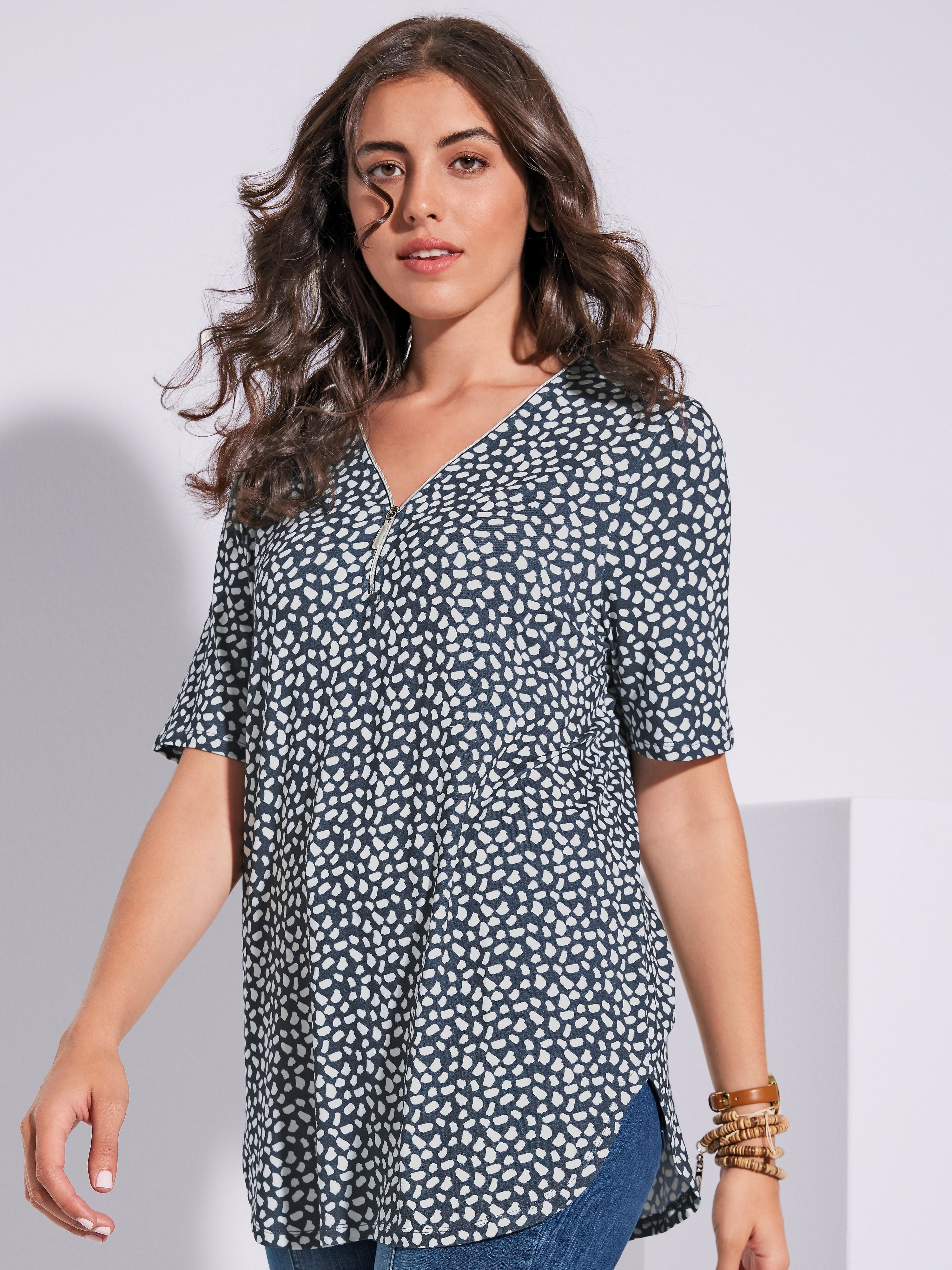 V-Shirt mit 1/2-Arm