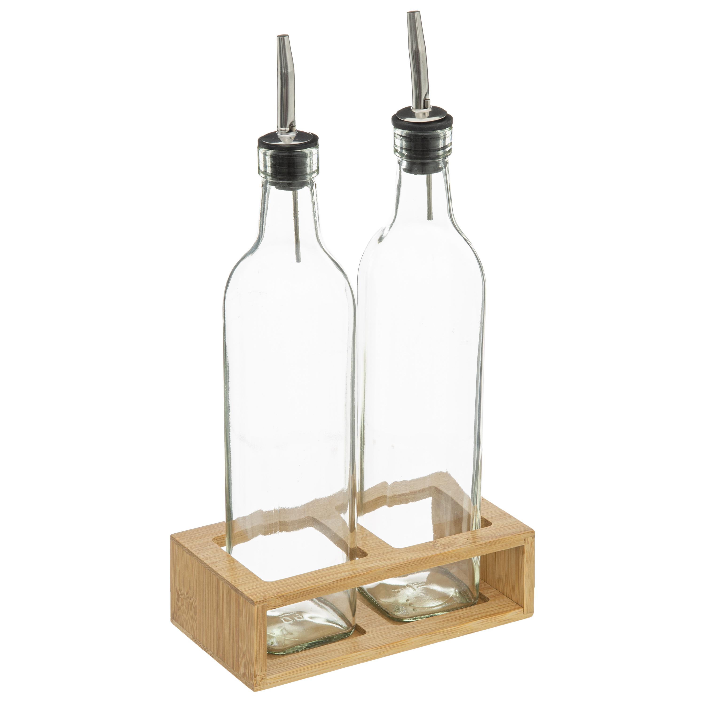 SET HUILE VINAIGRE VERRE ET BAMBOU