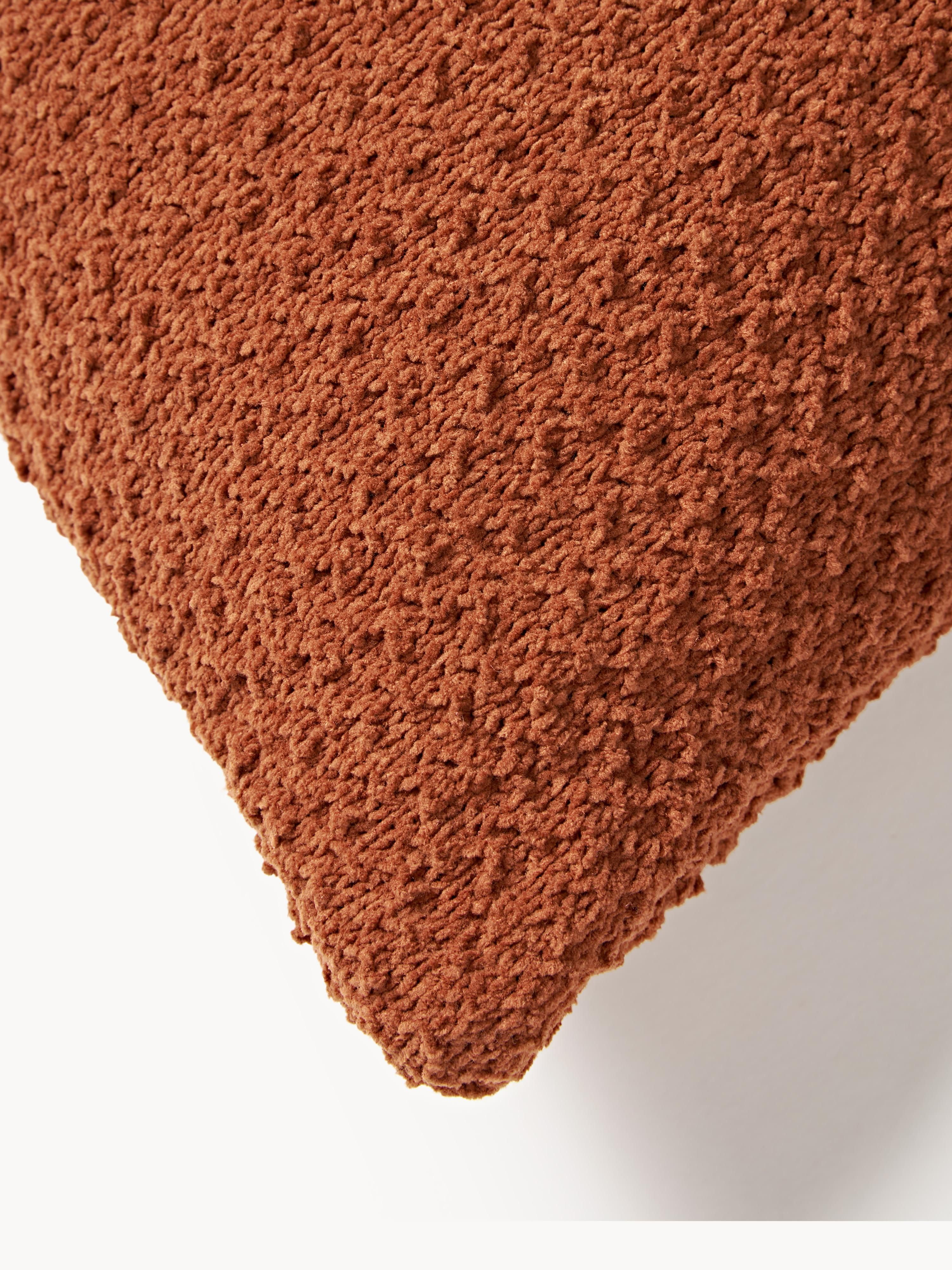 Zacht gebreide chenille kussenhoes Everly