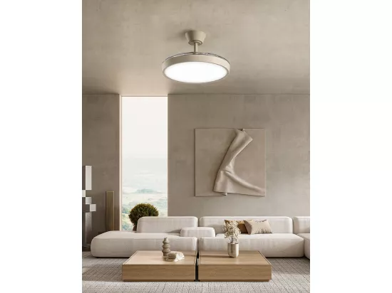 Ventilateur de plafond avec lumière Perenz 7196 R CT Sand d. 106 cm, 3 pales, 6 vitesses, moteur DC 40W, silencieux