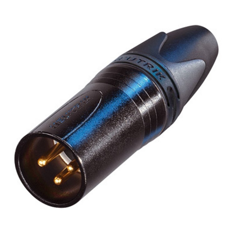 Neutrik NC3MXX-B XLR kabeldeel 3p. male zwart, verguld