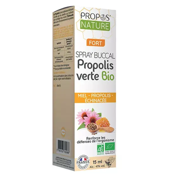 Spray Oral de Apiterapia Natural Propos com Própolis Verde Orgânica e Equinácea 15ml