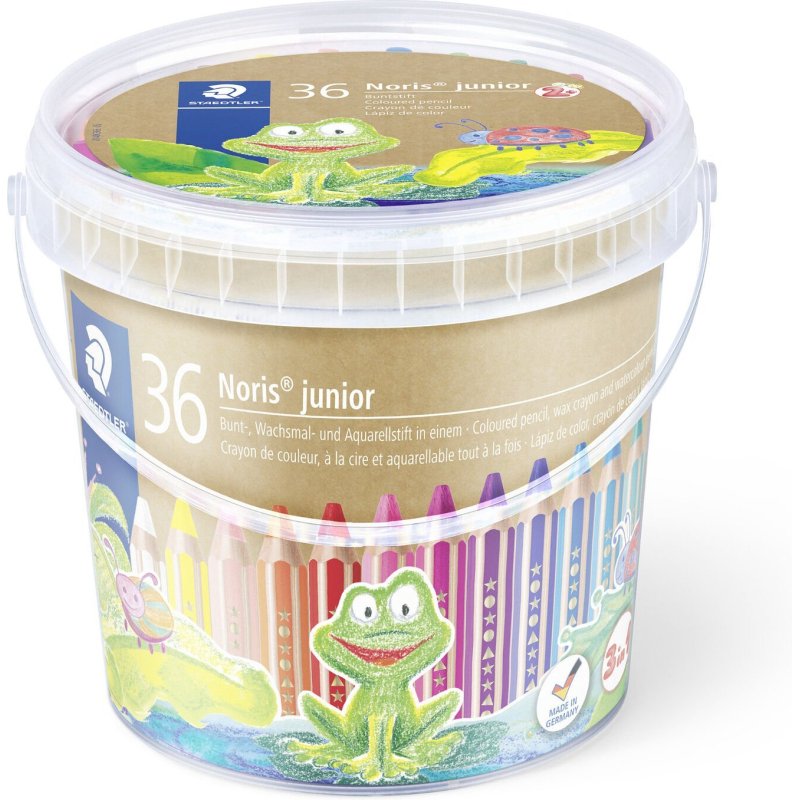 Crayon de couleur Noris junior, seau de 36