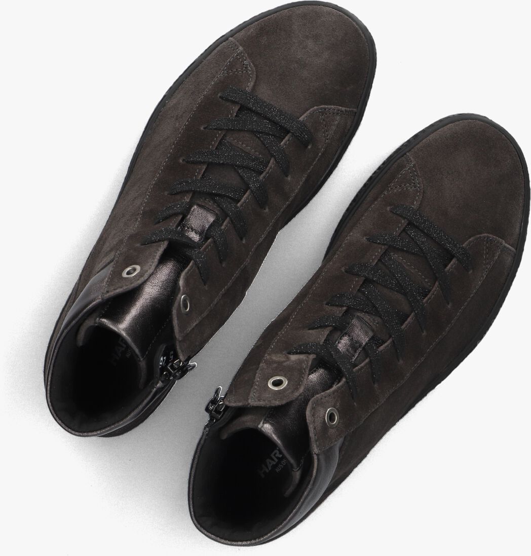 bruine hartjes hoge sneakers combi mid h sneaker