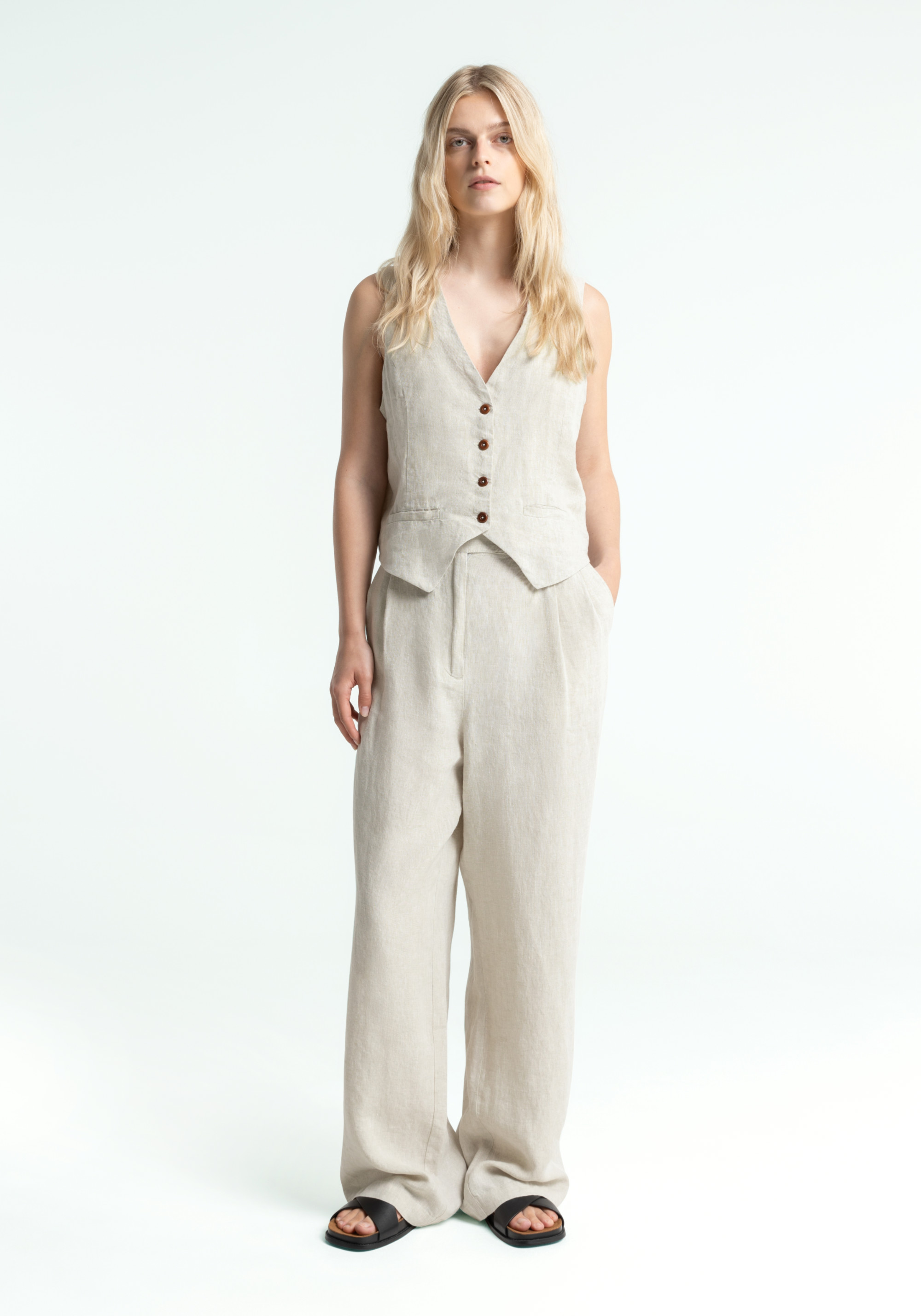 Kings Of Indigo Leinenhose Lilian Undyed Linen