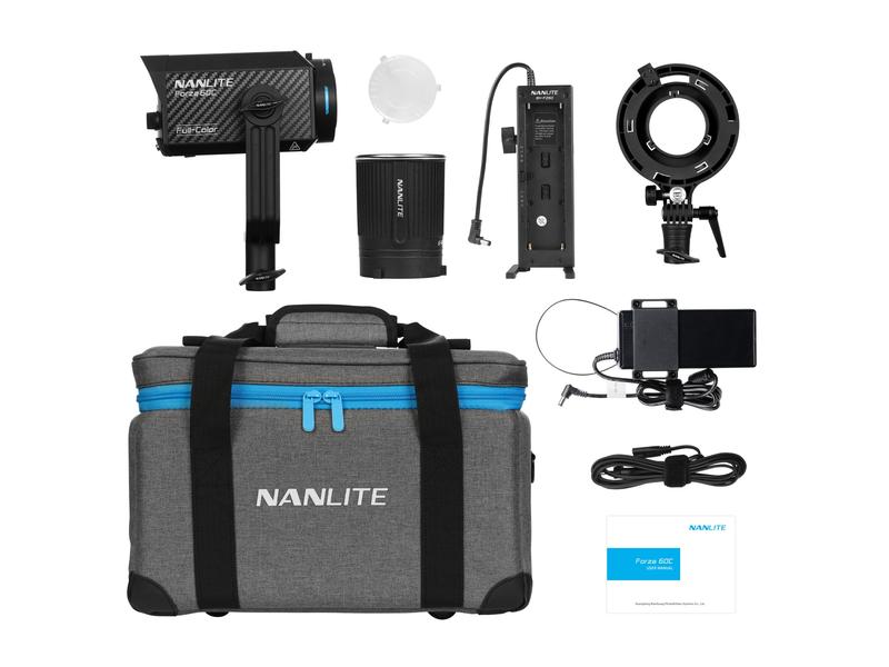 Nanlite Dauerlicht Forza 60C Kit Lichtstarke LED RGBLAC Spotleuchte 88W für unterwegs