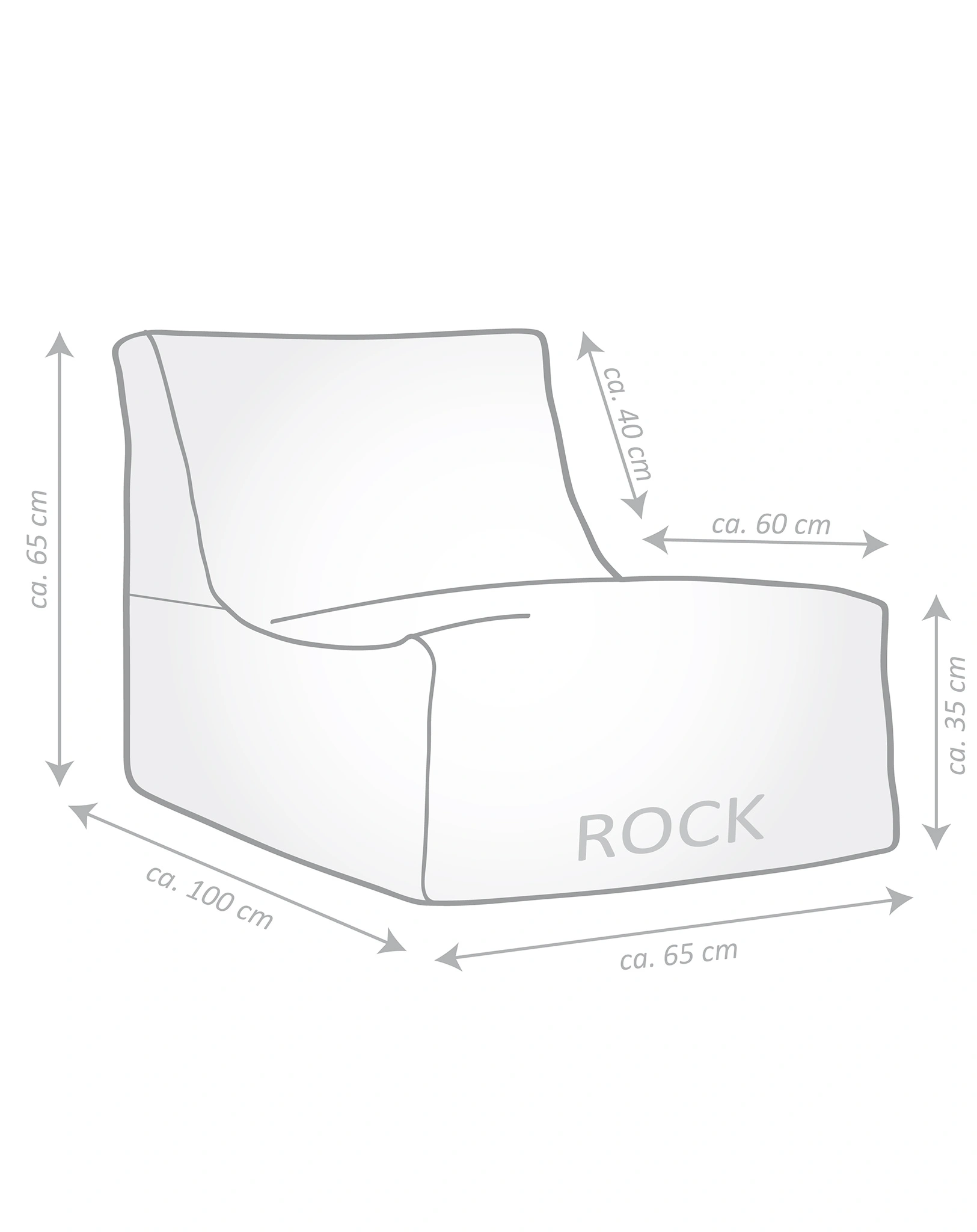 Sitzsack SANTORIN Rock (Farbe: rot)