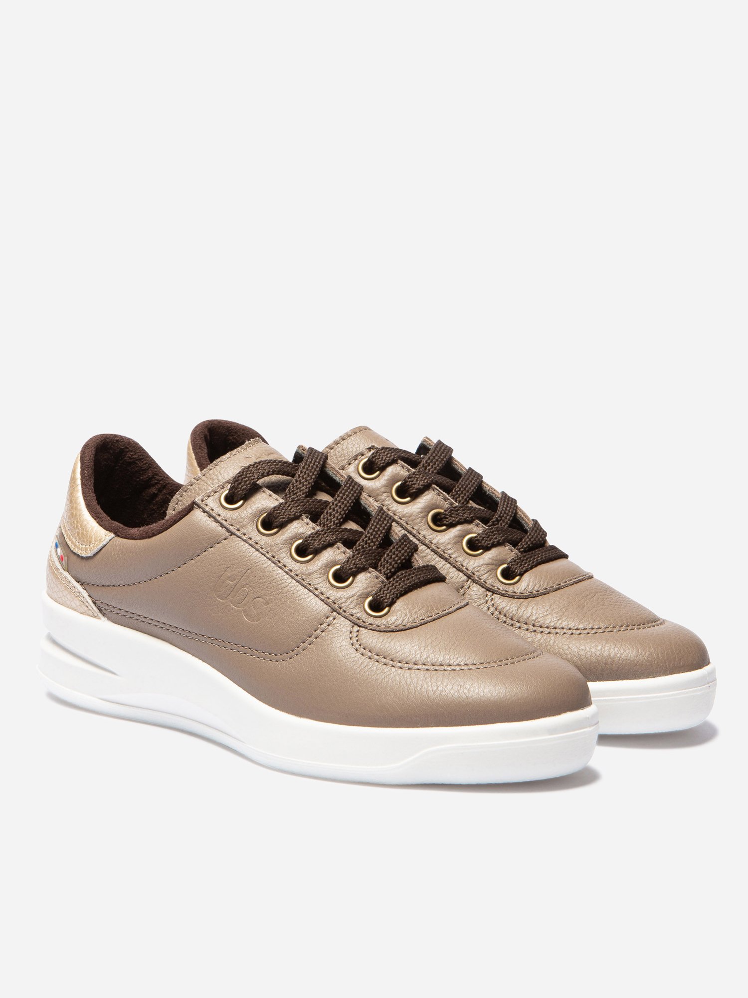 Baskets Femme Fabriquées en France Cuir Beige