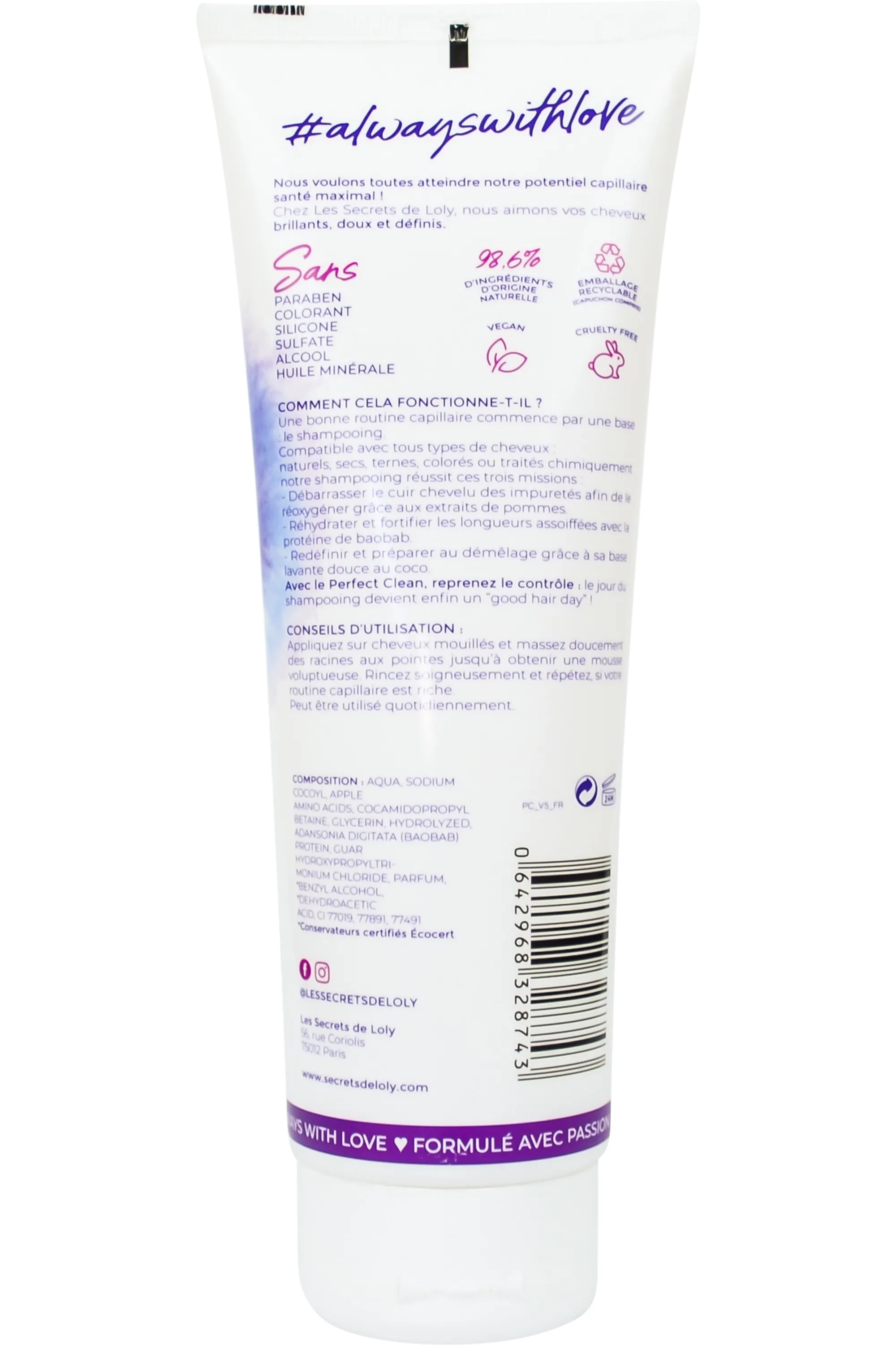 Les Secrets de Loly Shampoing doux Perfect Clean-250 ml