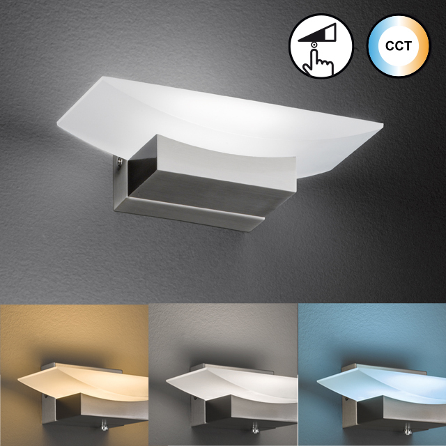 LED-Wandleuchte BOWL TW - nickelfarben - dimmbar - 20 cm