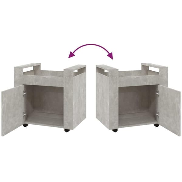 vidaXL Tralle til skrivebord betonggrå 60x45x60 cm konstruert tre