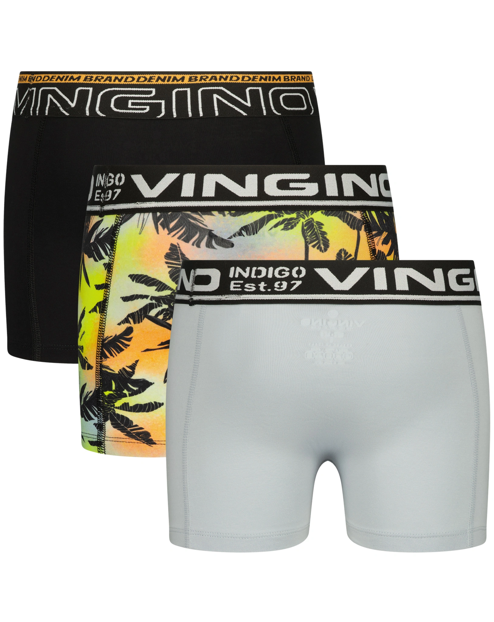 Boxershorts B-241-2 PALM 3er-Pack in deep black
