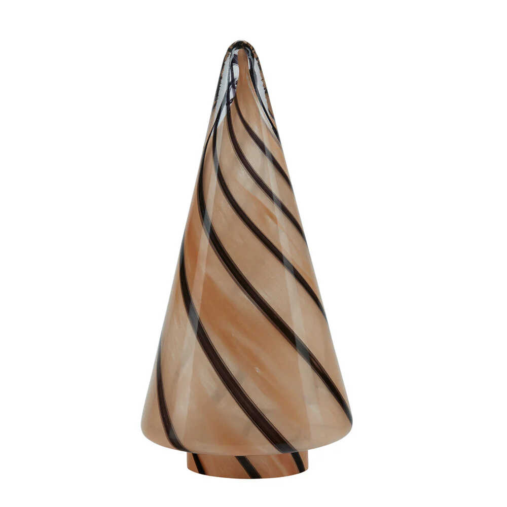 Bahne Interior  Juletræ med striber, brun - H 25 cm.