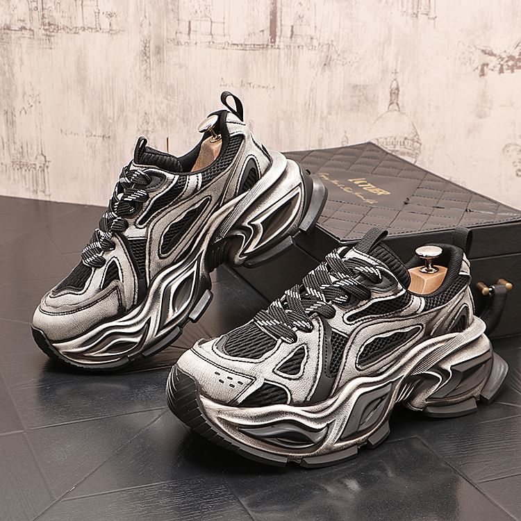 Mr Ozera - Platform Panel Mesh Sneakers