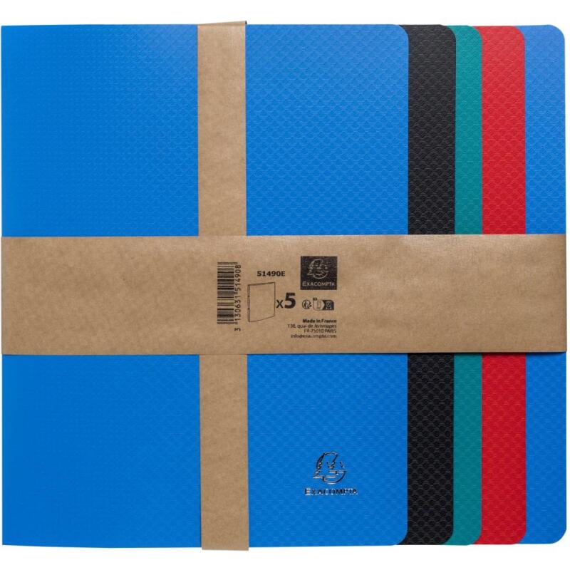 Classeur 4 anneaux plastifié Exacompta A4 - Dos 2 cm couleurs assorties opaque