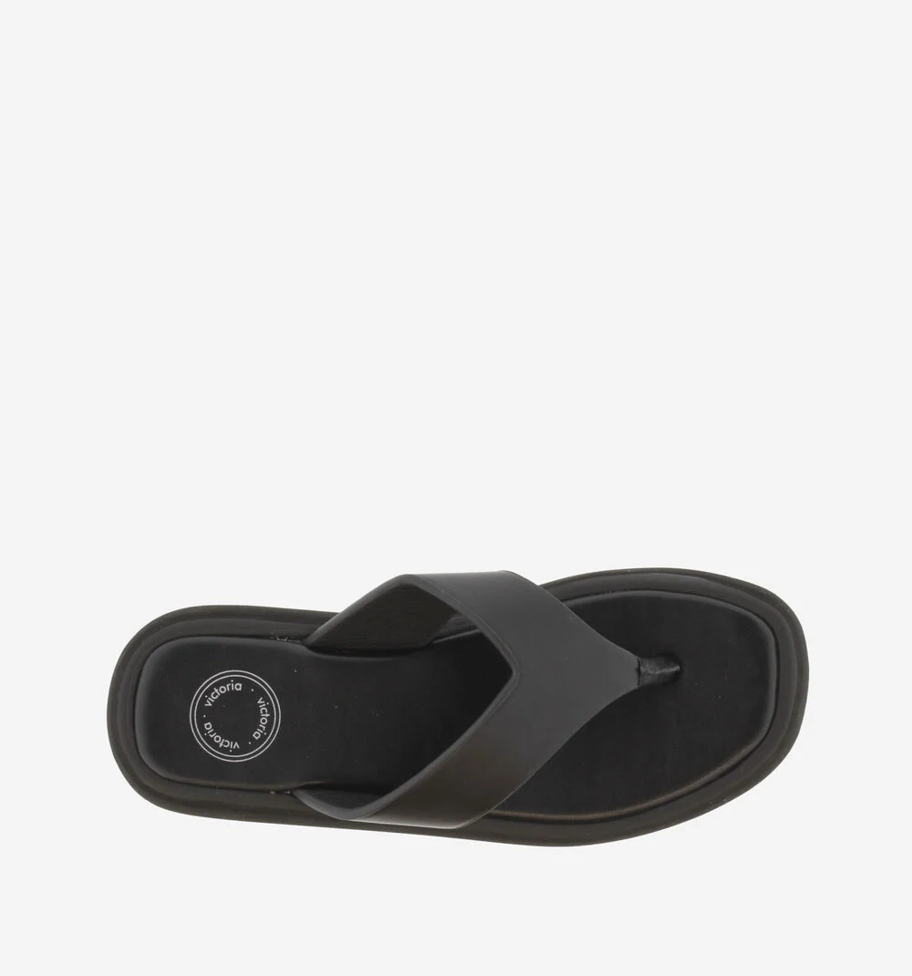 SAL SANDALE EFFET CUIR Tongs noires pour femme NEGRO