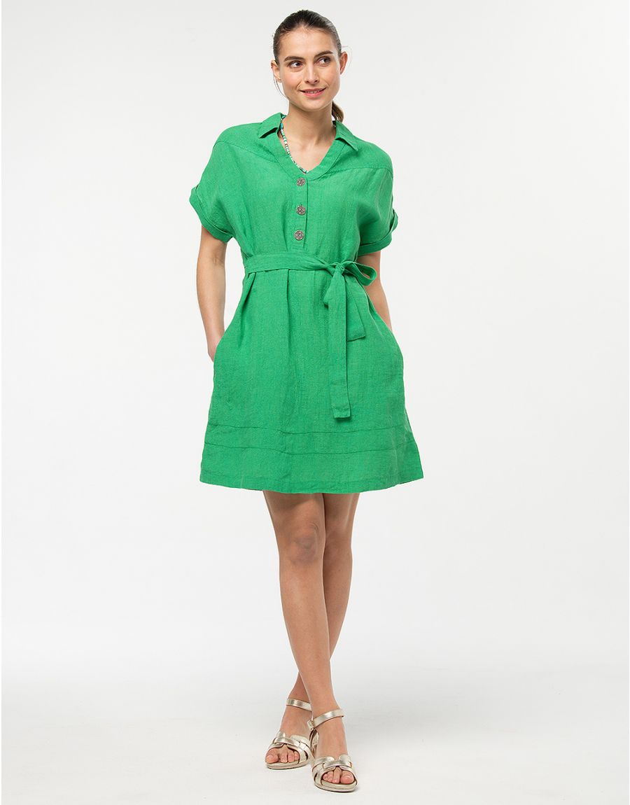 Robe 100% lin vert