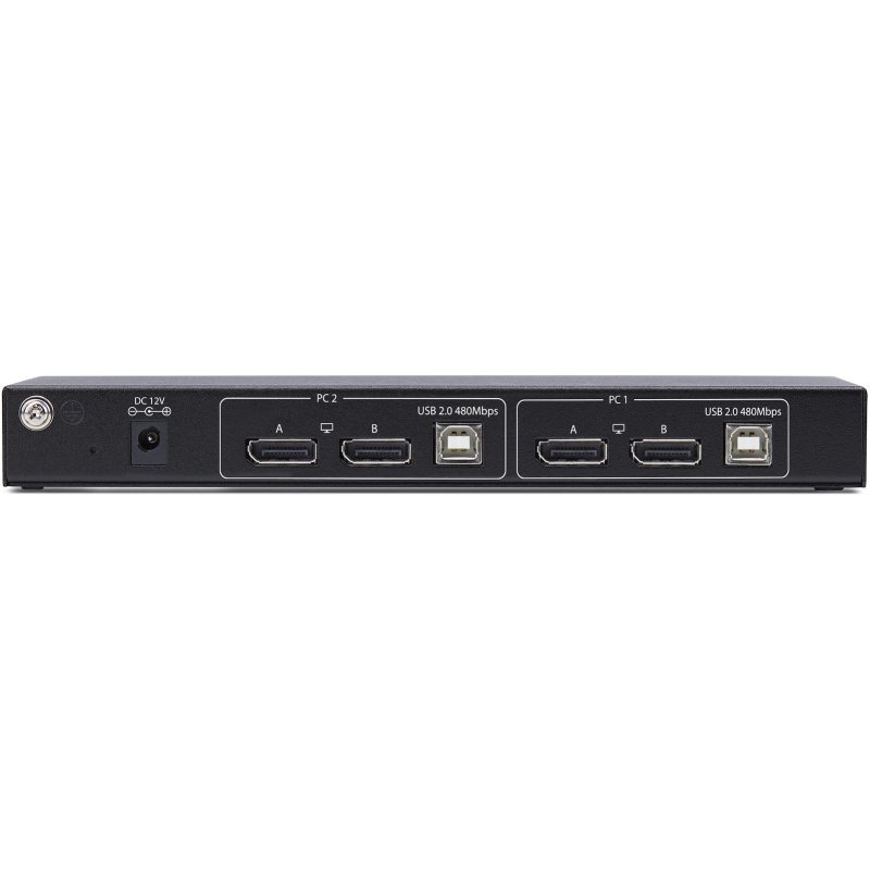 StarTech.com Switch KVM DisplayPort 2 Ports avec Matrice Vidéo Double Vue, 4K 60Hz, Hub 4x Ports USB, Commutateur KVM, Commutation par Touche de Raccourci, Matrice KVM DP 1.2, Conforme TAA