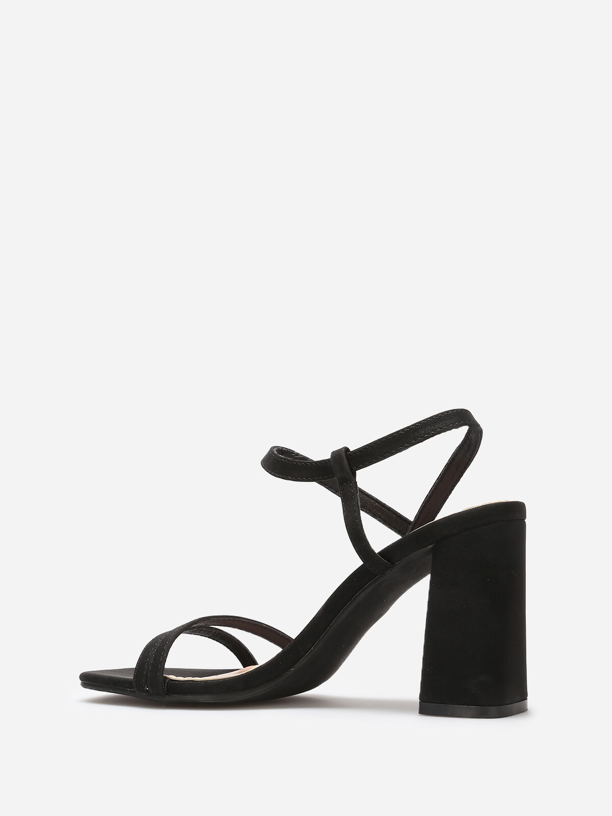 Sandales en simili mat à fines brides- Noir