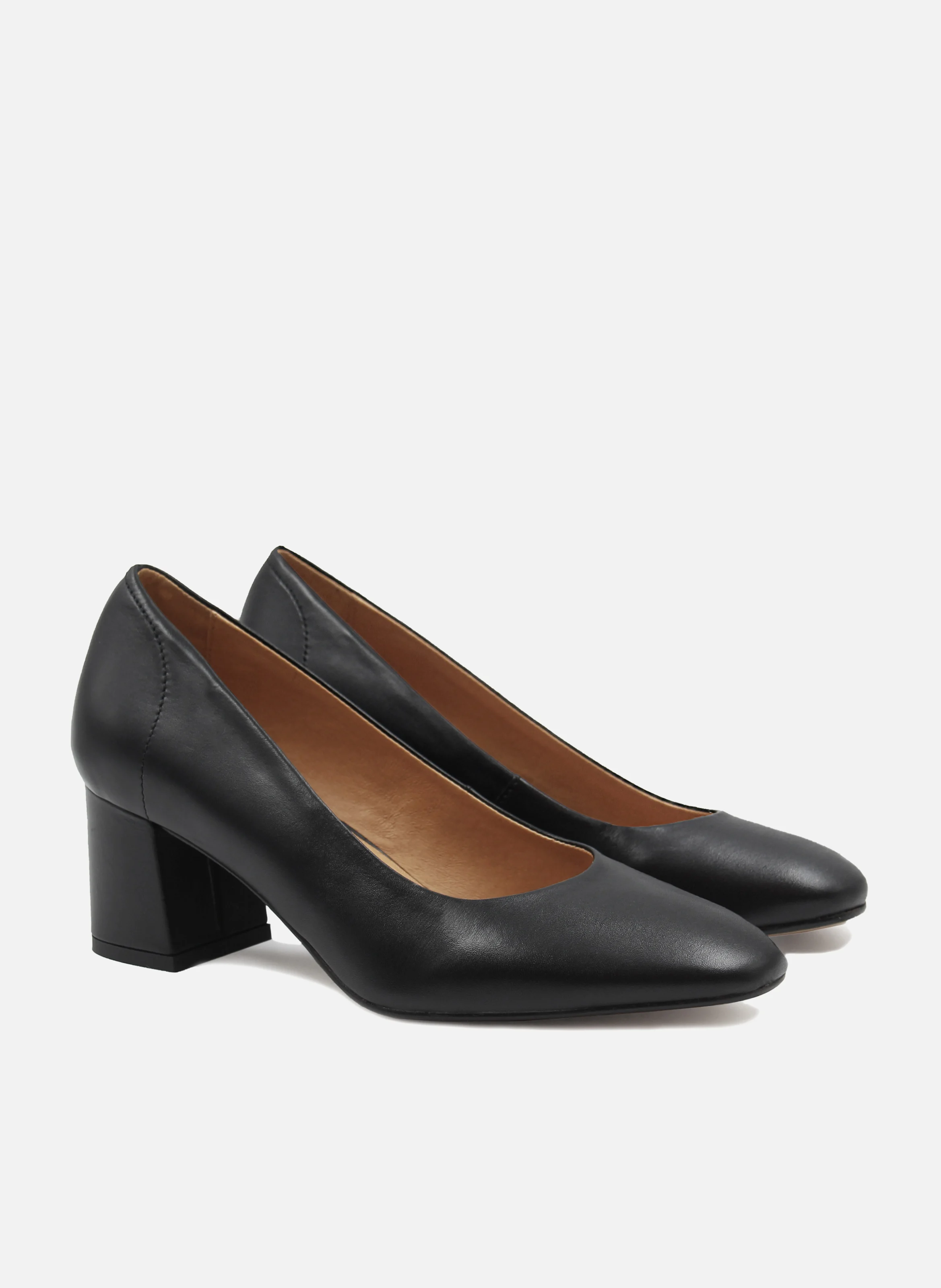 Escarpins rétro cuir lisse | Noir