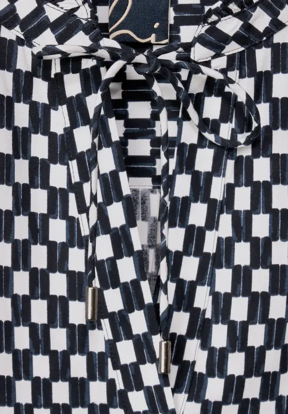 Viskose Printbluse - deep blue