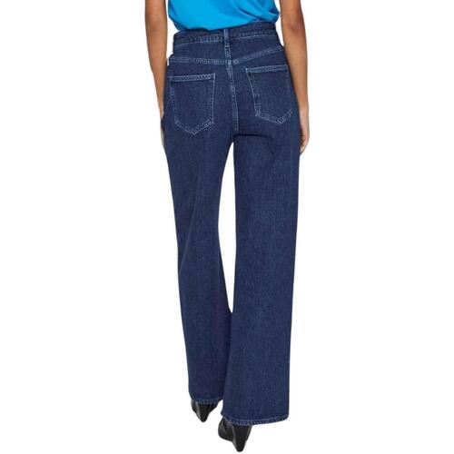 Vila - VIFREYA HW WIDE PRESS JEANS Azul