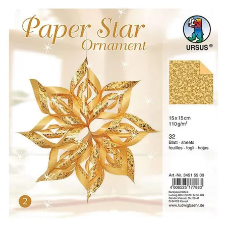 URSUS Paper Star Ornament 2 für 4 Sterne