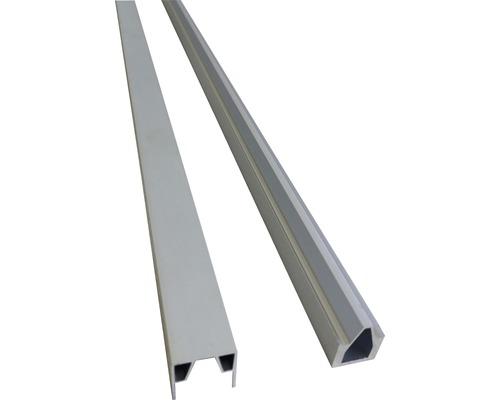 Konsta start- en eindprofielset voor WPC-steekhekken, 177x15 cm, zilver