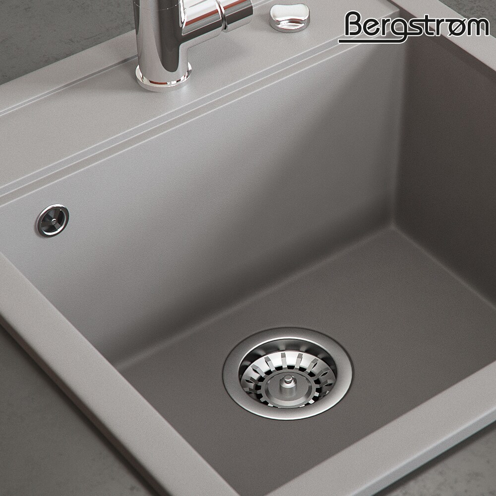 Bergström Granit Spüle Küchenspüle Einbauspüle Spülbecken 490x500mm Beton