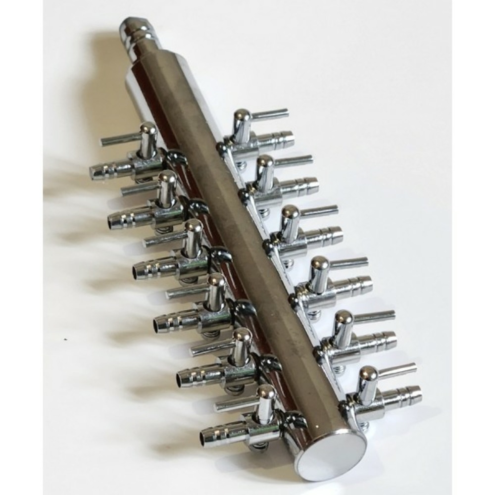 Répartiteur 12 voies en inox (entrée 8mm)