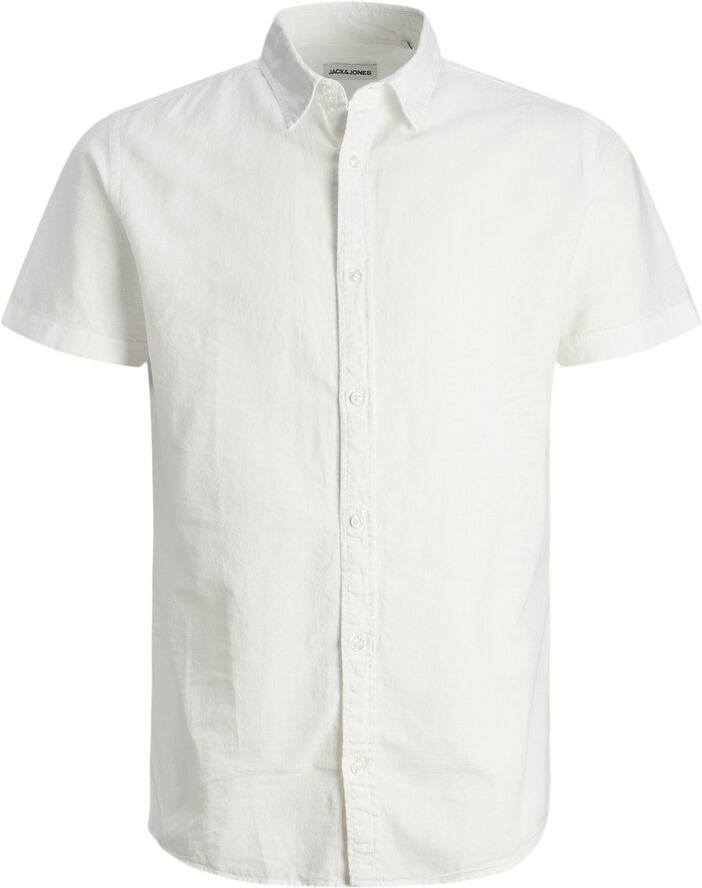 Jack & Jones JJELINEN BLEND SHIRT SS SN JNR White