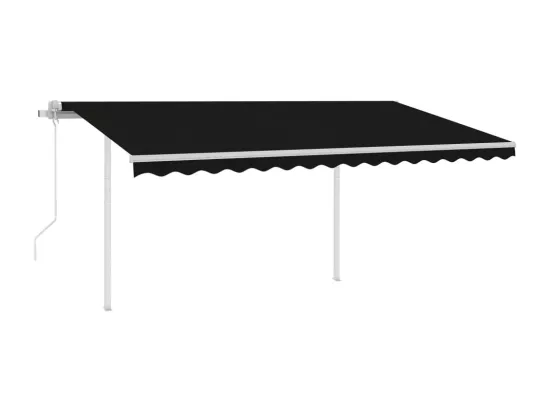 Auvent rétractable automatique avec poteaux 4x3 m Anthracite
