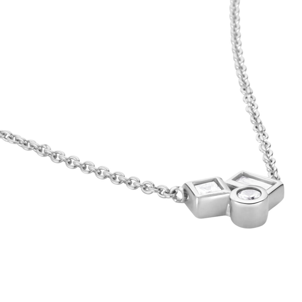 Collier Argent Duredle Oxydes De Zirconium