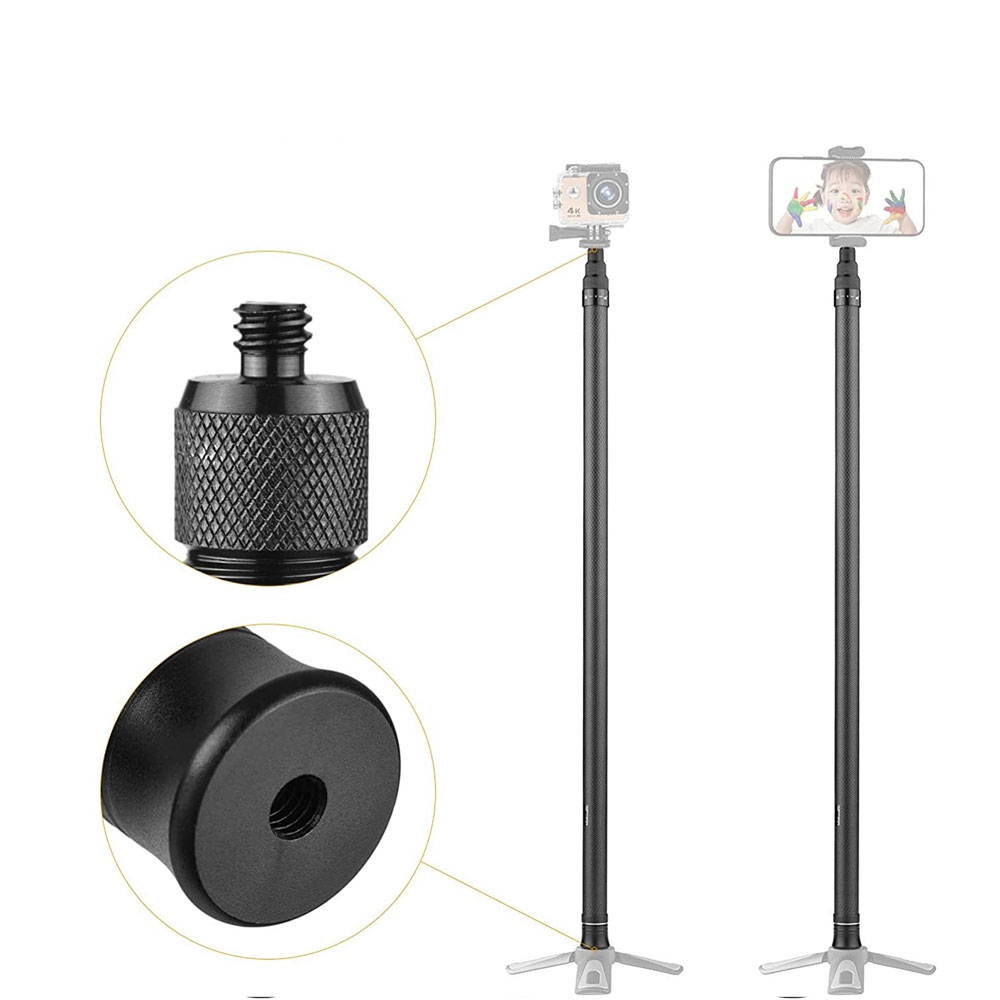 (300cm) XXL Universal Carbon Selfie Stick Monopod Stativ Halterung für GoPro / Insta360 / DSLR Kamera mit 1/4