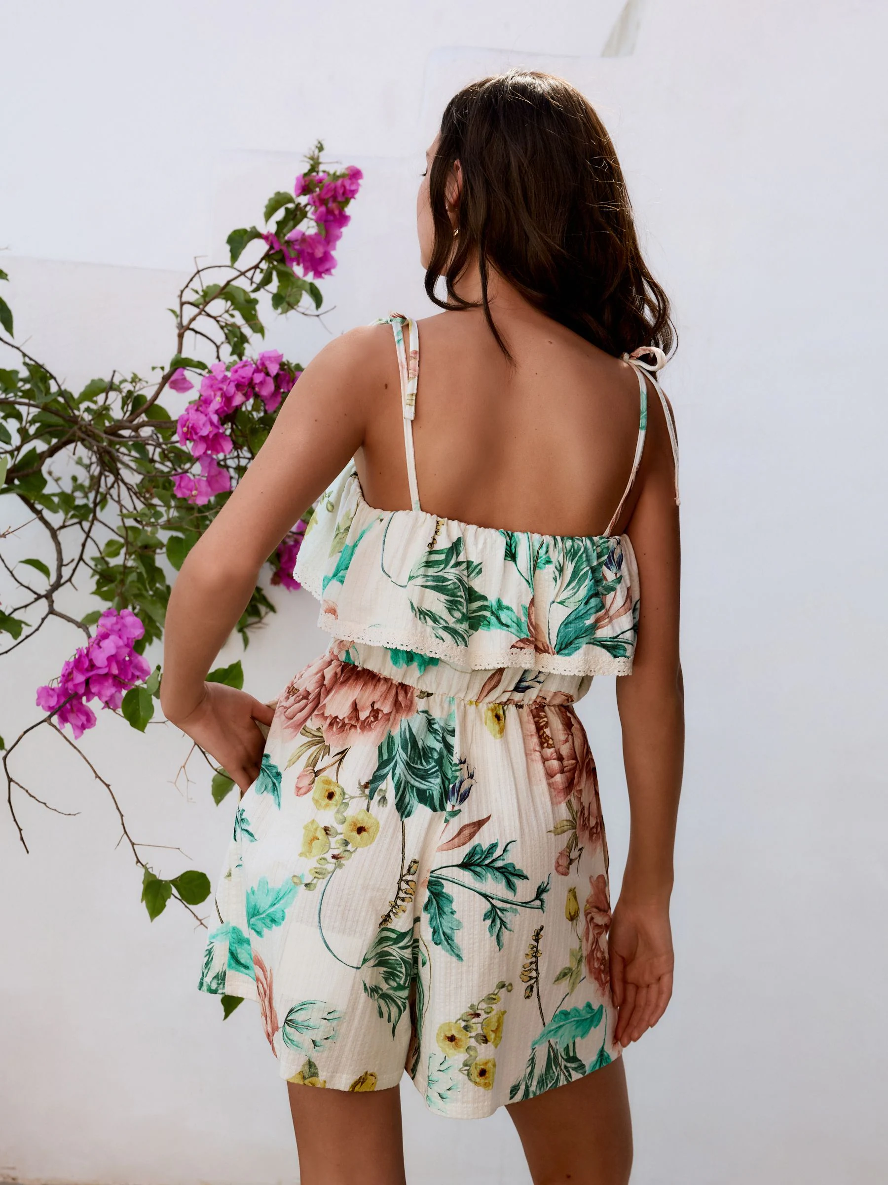 Witte basis - Textured Jersey Frill Bandeau Speelpakje