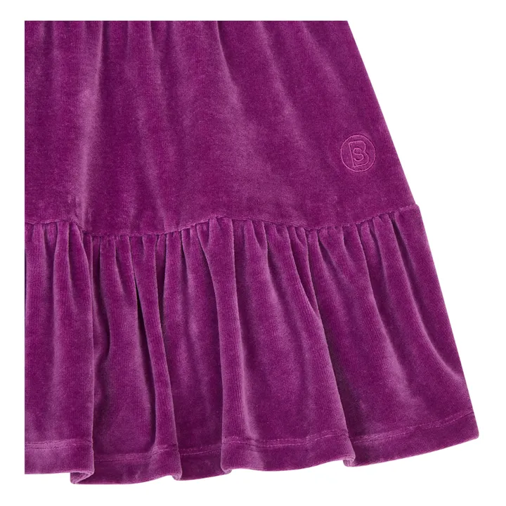 SMALLABLE BASICS Jupe Courte Fille Elastiquée à la Taille en Velours | Rose fuschia