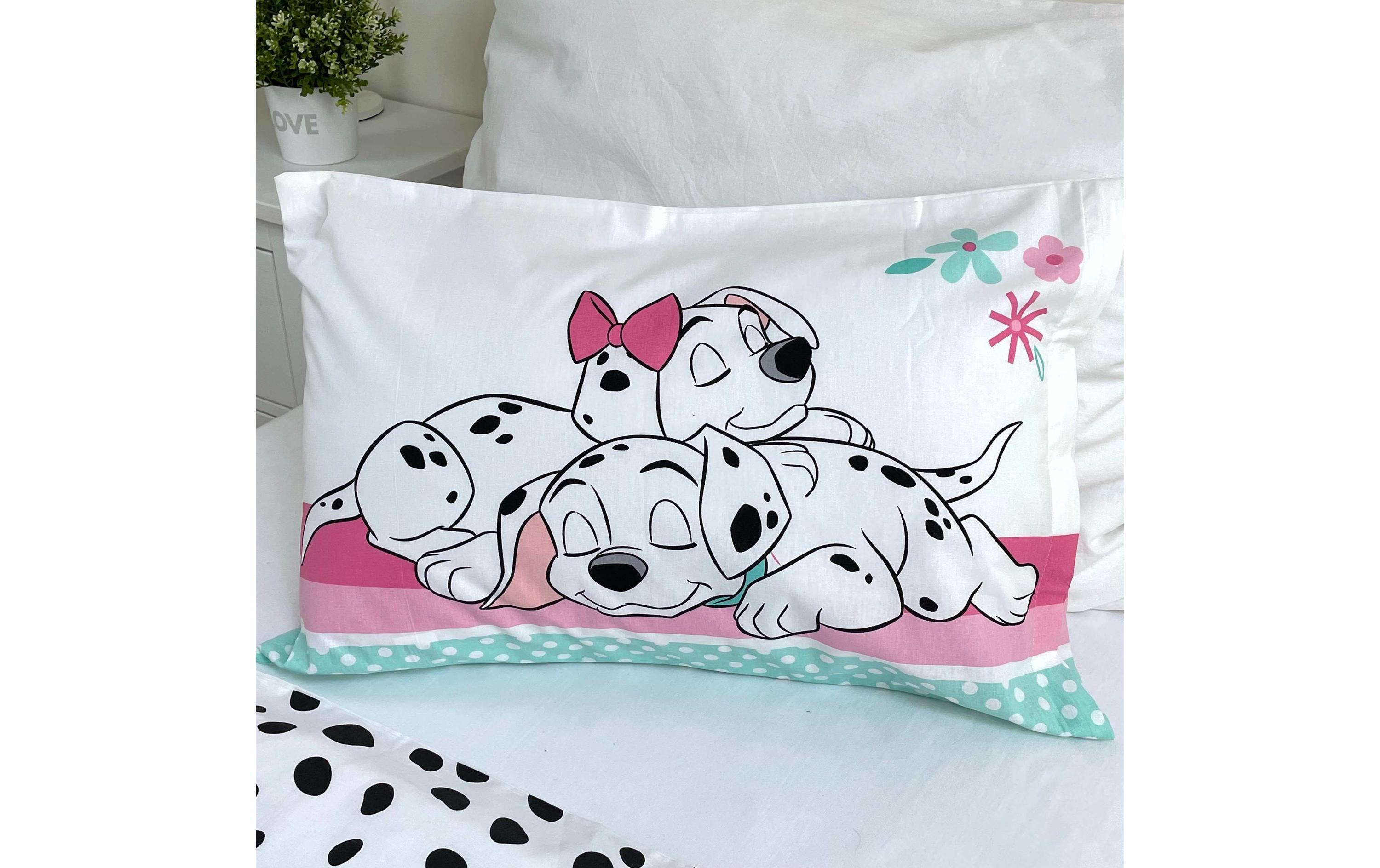 Kinderbettwäsche 101 Dalmatians 100 x 135 cm + 40 x 60 cmBettwäscheset für ein kleineres Kinderbett