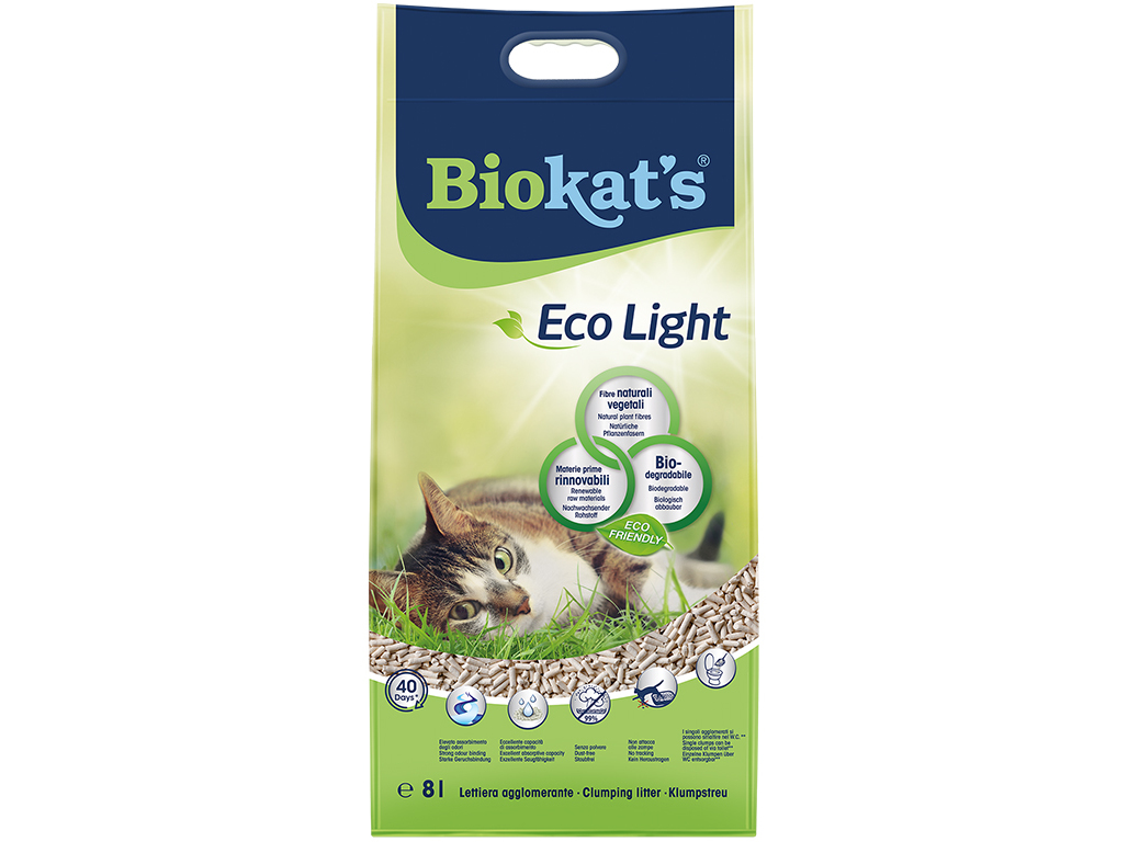 AREIA PARA GATO BIOKAT'S ECOLIGHT 8L
