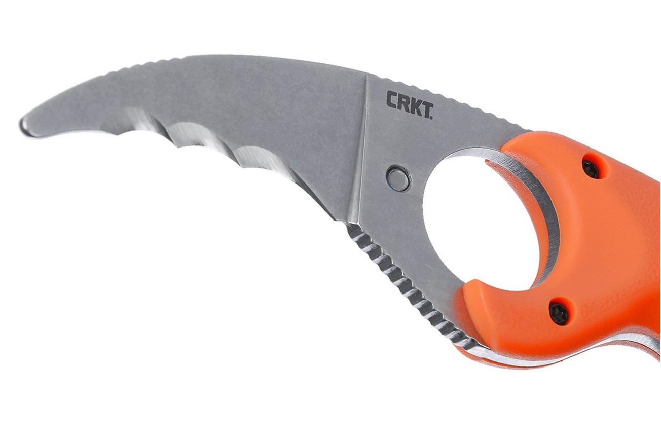 CRKT Bear Claw Stonewash, Veff Serrations 2511ER Orange GRN reddingsmes, Russ Kommer design