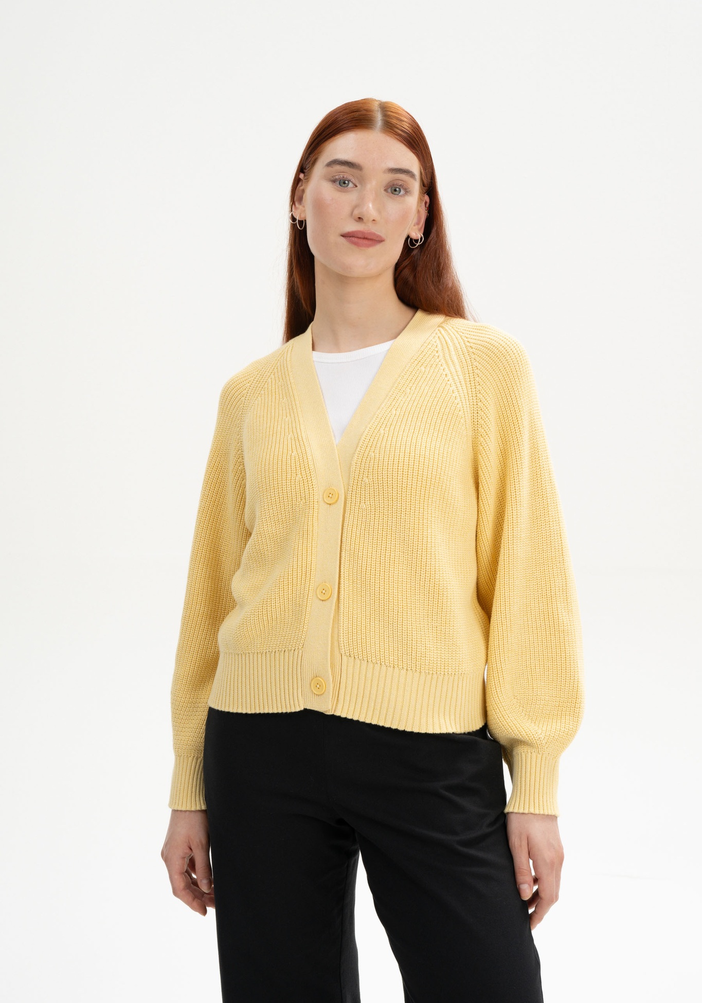 Mela Rippstrick Cardigan Bhuma Butterblume Melange