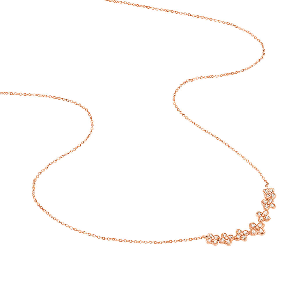 Collier Angellina Argent Rose Oxyde De Zirconium