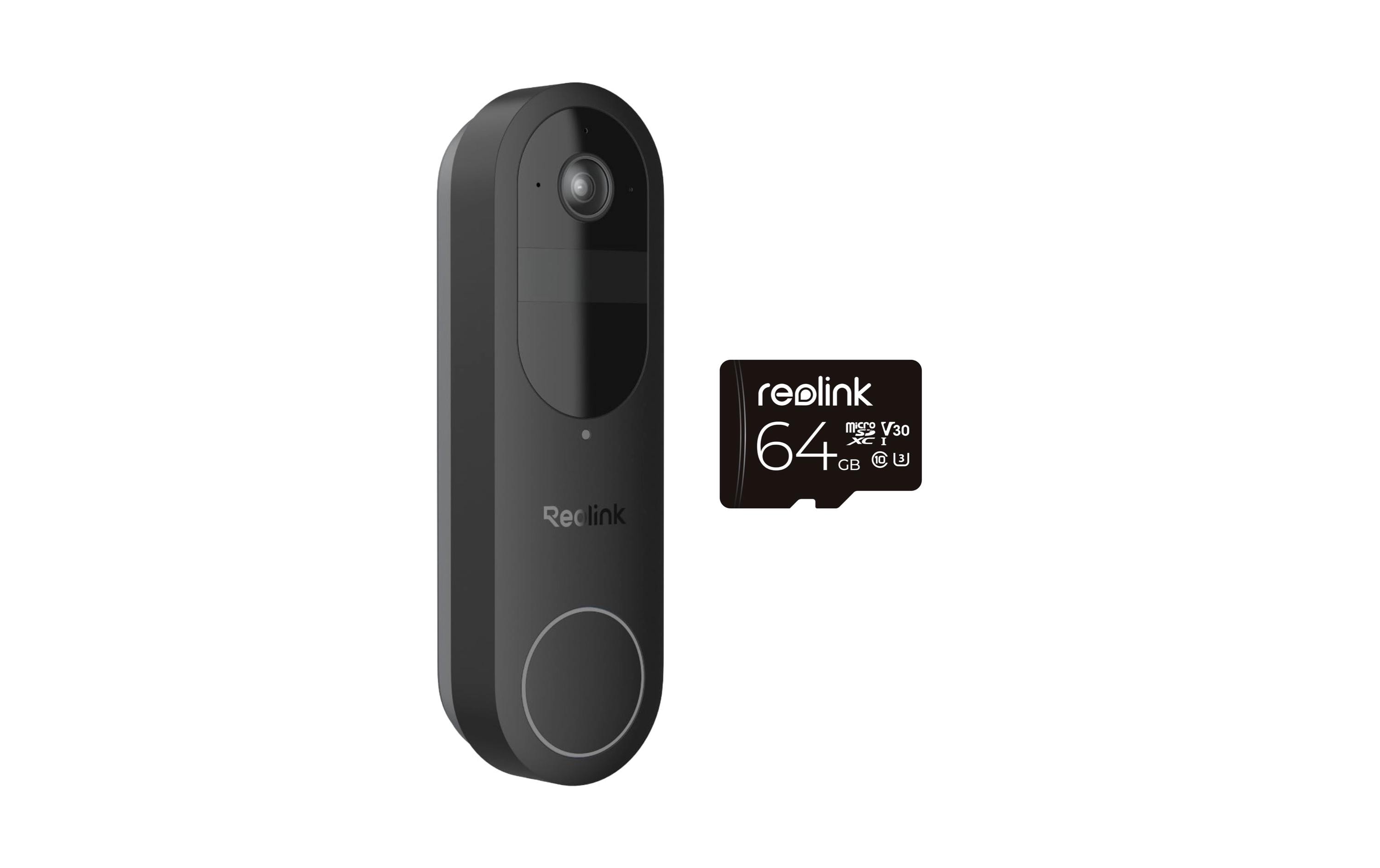IP Türstation D340B 2K+ Battery Doorbell Chime + 64 GB SD<br>Akku-Türklingel mit 64 GB lokalem Speicher 4MP 2K 2.4/5GHz WLAN und Chime – Schwarz