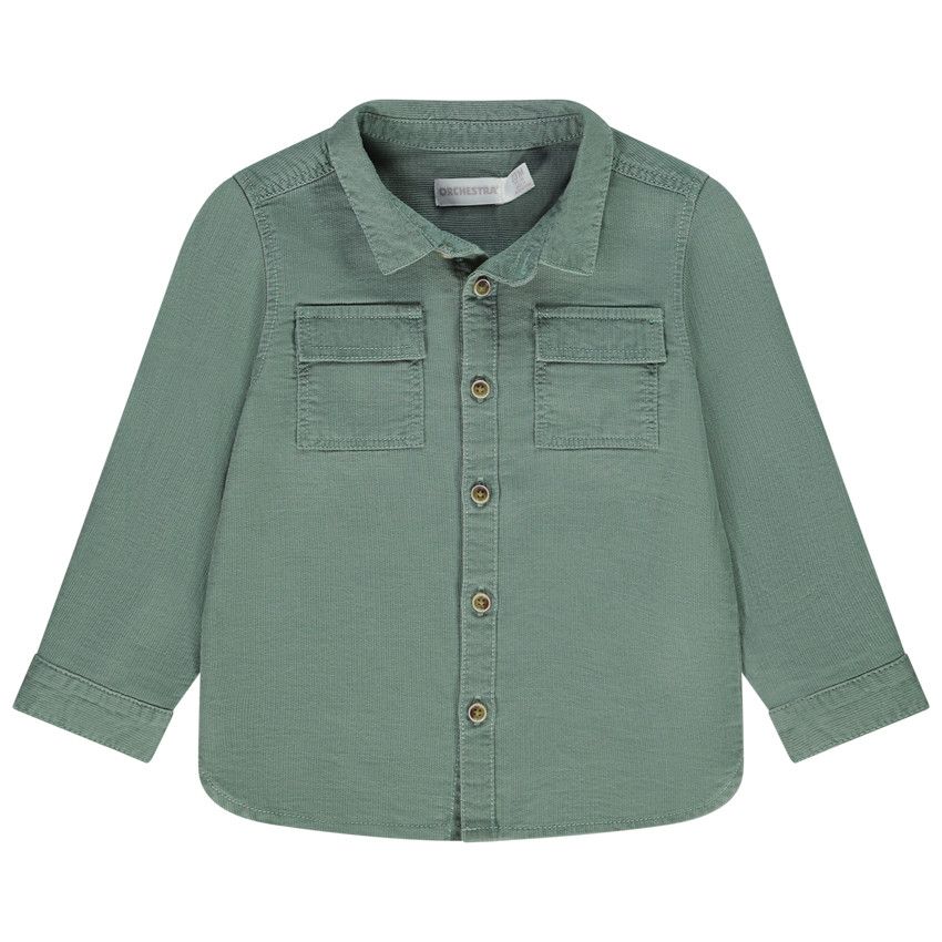 Chemise manches longues unie pour bébé garçon - Vert