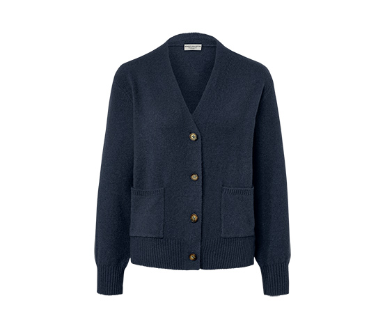 Strickjacke mit Wolle, dunkelblau